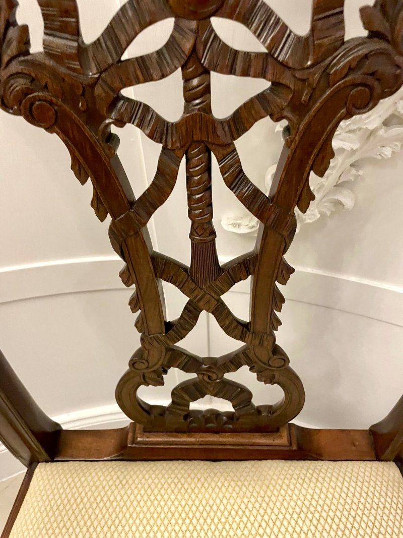 Outstanding Quality Antique Victorian Carved Mahogany Desk Chair - Image 7